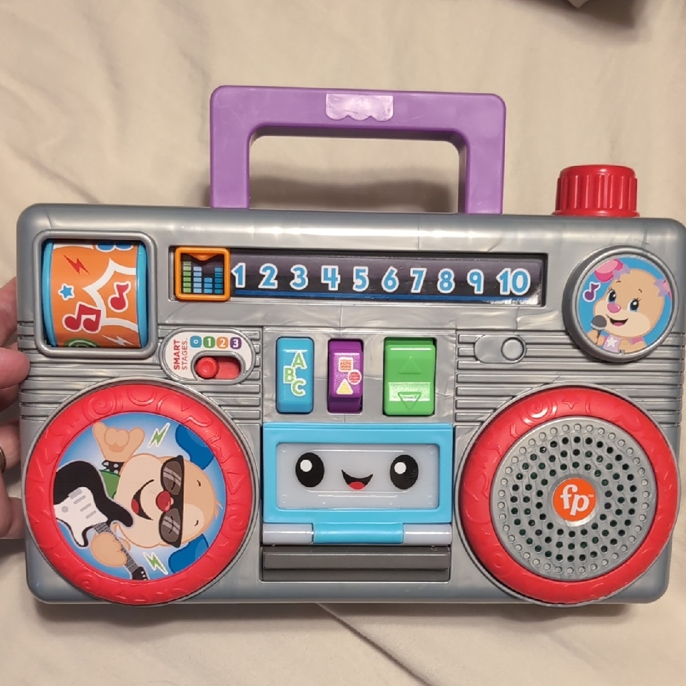 Fisher-Price Gray and Red Learning Boombox